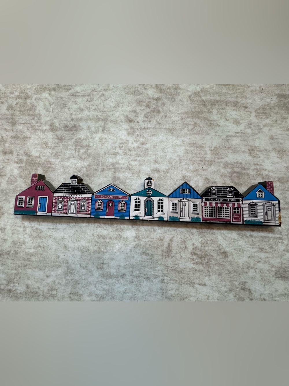 1987 Chadwick Miller Village Row Houses Shelf Sitter Wall Hanging Cottage